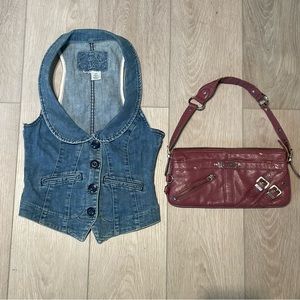 Vintage Guess Denim Vest  and shoulder bag - Women's